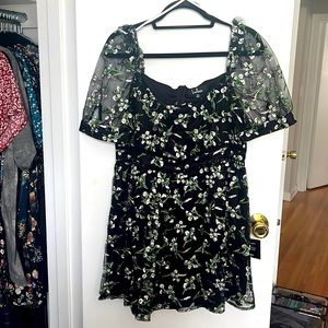 Lulus floral short sleeve mini dress shirt dress floral formal never worn